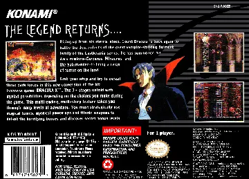 Castlevania - Dracula X (USA) box cover back